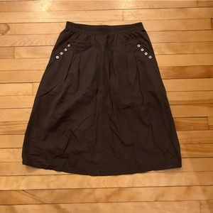 Brown Linen Midi Skirt